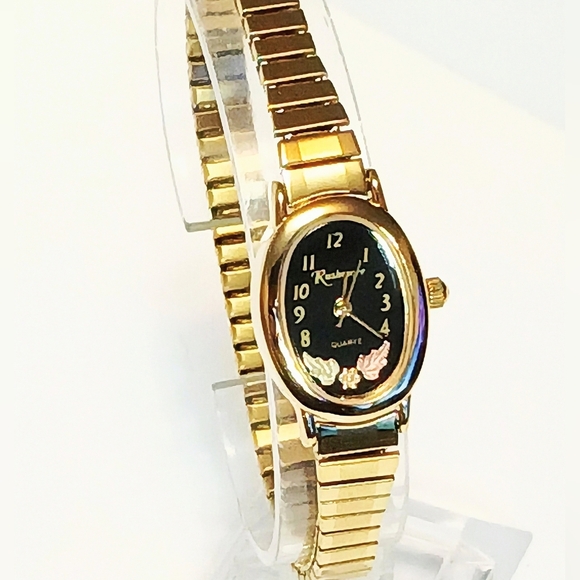 Rushmore Black Hills Gold Goldtone Watch With Gold Leaves/Grapes Within - Picture 12 of 14